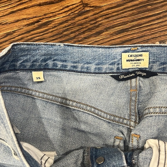 Citizens of Humanity Liya Jeans High Rise Classic Fit straight leg Distressed 25 - Picture 4 of 7